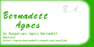 bernadett agocs business card